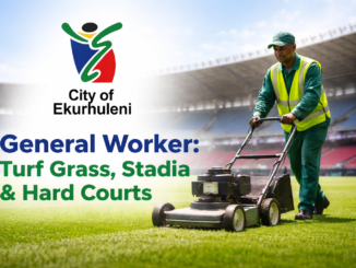 General Worker maintaining turf grass and stadium facilities in City of Ekurhuleni